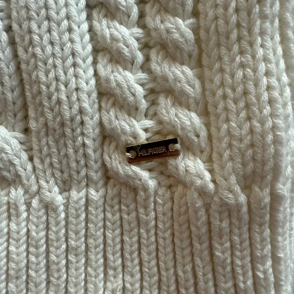 NWT, Tommy Hilfiger Cream Cable Knit Sweater Dress - Picture 3 of 4